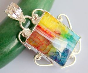 Druzy Silver Overlay Handmade Pendant Jewelry-oj-421-20, an item from the 'Unique Handmade &amp; Handcrafted Jewelry' hand-picked list