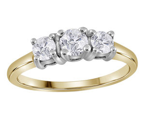 14k Yellow Gold Round Diamond 3-stone Bridal Wedding Engagement Ring 3/4 Ctw, an item from the 'The Sweetest Ring' hand-picked list