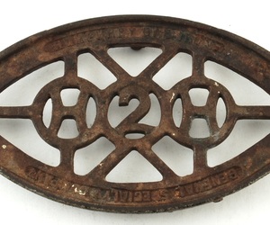Antique Humphrey Gas Sadiron Sad Iron Stand Trivet General Specialty Co H2H, an item from the 'Vintage Trivet Heaven' hand-picked list