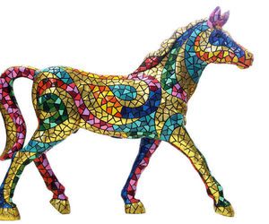 Barcino Carnival Large Horse Sculpture  Hand Painted NEW, an item from the 'Add a POP of COLOR to your room' hand-picked list