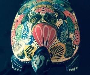 VTG Hand painted Wooden Multicolor Turtle Figure, an item from the 'ڰۣڿ☸"YOU`RE A SLOW BOKE".ڰۣڿ☸' hand-picked list