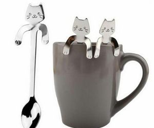 Mounchain Cute Cartoon Cat Stainless Steel Handle Hanging Tea Coffee Spoon, an item from the 'Friends in the Kitchen' hand-picked list