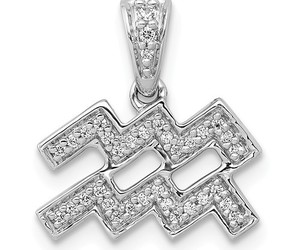 14K White Gold Diamond Aquarius Pendant, an item from the 'Chocolates, Diamonds &amp; Roses' hand-picked list