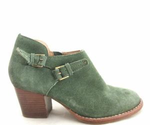 6.5 - Schuler &amp; Sons Anthropologie Green Suede Ankle Boots Booties 0000MB, an item from the 'Cute Booties' hand-picked list