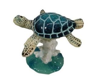 December Diamonds BLUE SEA TURTLE on CORAL FIGURINE Very Detailed Home Decor, an item from the 'ڰۣڿ☸"YOU`RE A SLOW BOKE".ڰۣڿ☸' hand-picked list