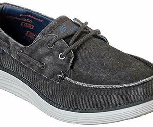 Skechers Wide Fit Black shoes Men's Memory Foam Boat Casual Canvas Comfort 65908, an item from the 'Shoes for Dudes' hand-picked list