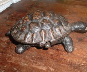 Antique 19th Century / late 1800s  Figural Turtle Match Holder or Trinket Box, an item from the 'ڰۣڿ☸"YOU`RE A SLOW BOKE".ڰۣڿ☸' hand-picked list