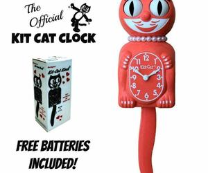 LIVING CORAL LADY Kit Cat CLOCK 15.5" Free Battery MADE IN USA Kit-Cat Klock New, an item from the 'Time to Think of Those New Year Resolutions' hand-picked list
