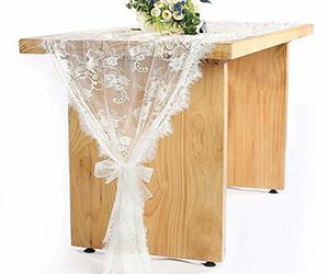 5 Pieces 30''x120'' White Lace Table Runner Overlay, Rustic Floral Wedding Lace , an item from the 'A Reception to Remember' hand-picked list