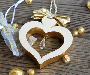 Handmade Wooden Alpine Heart Gold, Valentine's Day Gift for Women, Mother's Day , an item from the 'Valentines Day Gifts and Decor' hand-picked list