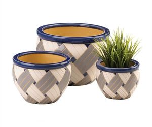 Geo Print Ceramic 3PC Planter Pot Set, an item from the 'Pretty Planters' hand-picked list