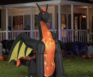 9' AIRBLOWN INFLATABLE PROJECTION ANIMATED FIRE &amp; ICE DRAGON BY GEMMY (as), an item from the 'Halloween On Ice' hand-picked list
