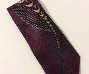 LT Designs Neck Tie 100% Silk Purple Gray Green Gold Abstract Menswear, an item from the 'Purple Haze' hand-picked list