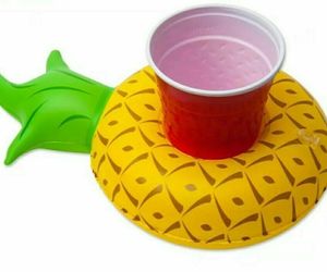 Pineapple Pool Side Party Cup Holder Inflatable Water Beach Fun Drink Float, an item from the 'Summer Party' hand-picked list