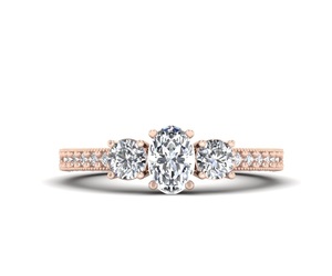 3 Stone Bridal Wedding Ring In Solid 14k Rose Gold Diamond Engagement Ring Women, an item from the 'In Love with Diamonds? ' hand-picked list
