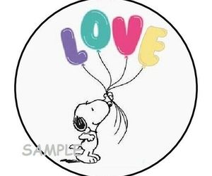 30 SNOOPY LOVE ENVELOPE SEALS LABELS STICKERS 1.5" ROUND BALLOONS CUTE GIFTS, an item from the 'Love Is In The Air' hand-picked list