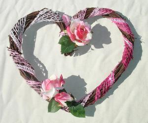Pink Heart Shaped Wreath - Valentine&#39;s Day or Wedding Decor, an item from the 'Valentines Day Gifts and Decor' hand-picked list