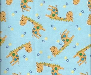 New A.E. Nathan Giraffes Stars Comfy Prints on Blue Flannel Fabric bt Half Yard, an item from the 'Fabric for Your Every Crafting Need' hand-picked list