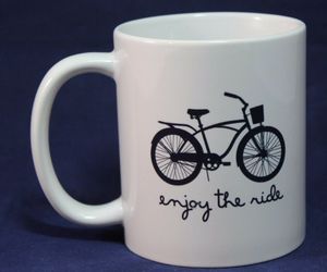 Coffee Mug Cup Bicycle  &quot;Enjoy the Ride&quot; Orca Coatings, an item from the 'Cycling Collectibles' hand-picked list