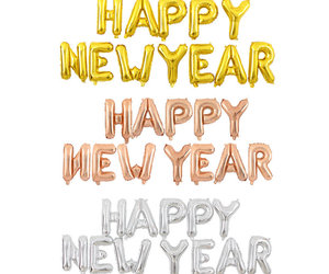 16in HAPPY NEW YEAR Backdrop Balloon Banners Decorations Gold/Silver/Rose Gold, an item from the 'Happy New Year 2023 ' hand-picked list