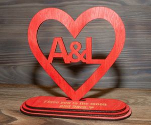 Personalised Wooden Freestanding Heart - Customized Gift Valentine's day Wedding, an item from the 'Valentines Day Gifts and Decor' hand-picked list