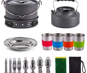Gonex 11pcs/13pcs/16pcs/21pcs Camping Cookware Set Mess Kit, Backpacking Gear Co, an item from the 'Camping Gear' hand-picked list