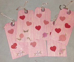 Handmade Happy Valentine&#39;s Day Pink Heart Paper Tags for Junk Journals, an item from the 'Valentines Day Gifts and Decor' hand-picked list