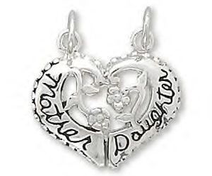 Sterling Silver Mother / Daughter Break-Away Heart Charm, an item from the 'Have a Heart' hand-picked list