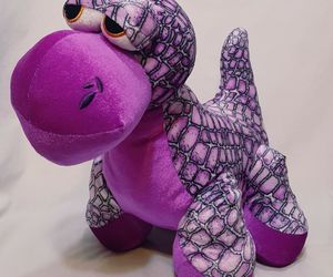 Dinosaur Brontosaurus Purple Plush Stuffed Animal 14&quot; B J Toyco Toy Scales , an item from the 'Purple Haze' hand-picked list